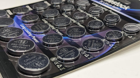Milestock 25-Pcs 3V CR1620 CR1632 CR2025 CR2032 CR2450 Lithium Button Battery Assortment for Car Key Fob, Sensors