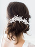 Unicra Flower Silver Bride Wedding Hair Vine Leaf Bridal Hair Piece Rhinestone Headband for Women and Girls