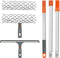 ITTAHO Squeegee for Window Cleaning, 12" Squeegee and 11" Microfiber Scrubber Combo with Extendable Stainless Steel Pole