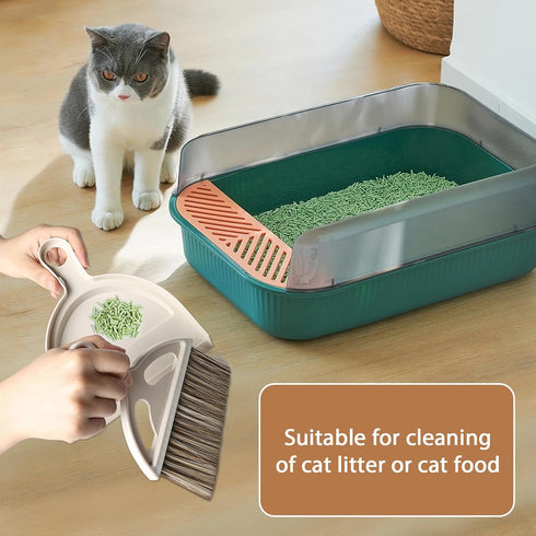 Mini Broom and Small Dustpan Brush Set, Hand Broom and Dustpan for Home, Camping, and Pets