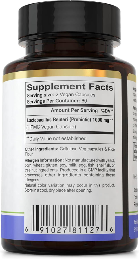 Florida Herbal Pharmacy Lactobacillus Reuteri Probiotic Capsules - 120 Capsules, 20 Billion CFU