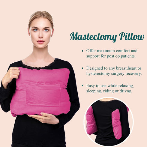 Mastectomy Pillow - Post Surgery Pillow After Breast Cancer or Breast Reduction, Lumpectomy, Patient Care Healing