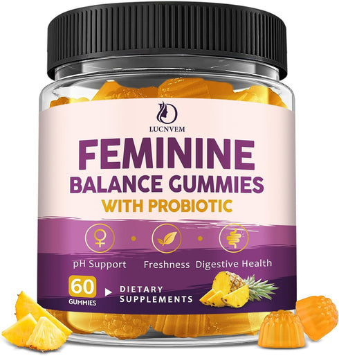 Feminine Balance Probiotic Gummies for Women Support Vaginal Health, pH Balance, Freshness