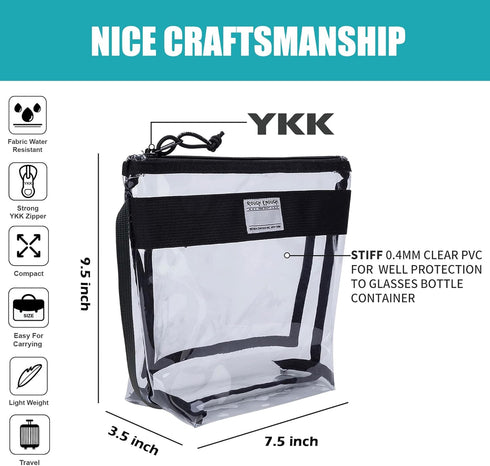 Rough Enough Clear Toiletry Bag, Makeup Organizer Cosmetic Pouch with Zipper Handle for Travel Essentials