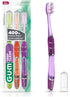 GUM Technique Deep Clean Toothbrush, Compact Soft Toothbrushes for Adults with Sensitive Extra Fine Bristles