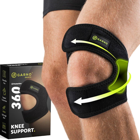 GARNO Knee Brace for Men and Women, Adjustable Neoprene Stabilizer for Pain Relief & Recovery, Small/Medium Size