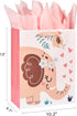 SUNCOLOR 2 Pack 13" Gift Bags for Baby with Tissue Paper Included