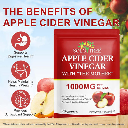 NIFEISHI Gummies, (1000mg) (90Count) Gummies B6 B12, Apple Cider Vinegar Apple Cider Vinegar with Mother, ACV w/Vitamin