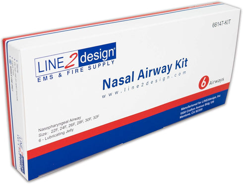 LINE2design Kit-6 Packets Pack 6 Nasal Airway Medical Nasopharyngeal Management Trauma Airways - First Aid Emergency