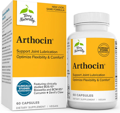 Terry Naturally Arthocin - 60 Capsules, Support Joint Lubrication, Optimize Flexibility & Comfort, Non-GMO, Vegan,