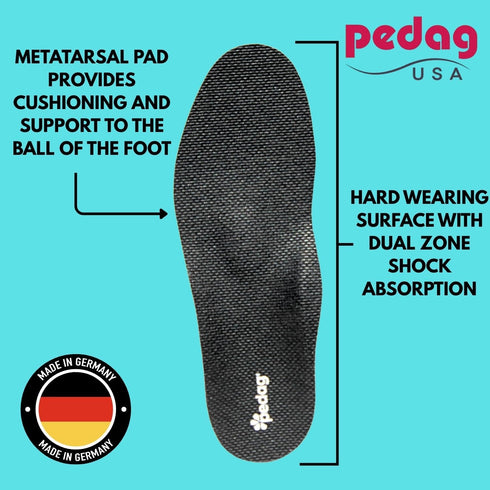 pedag Worker Heavy Boot Insoles, Made in Germany, Supports Foot from Heel to Toe, Longitudinal and Metatarsal Arch, Men