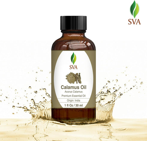 SVA 1 Fl Oz Calamus Essential Oil - 100% Natural for Diffuser, Hair Care, Skin Care, Aromatherapy, with Dropper