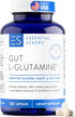 Essential Stacks Gut L-Glutamine Capsules 1000mg - Non-GMO for Gut Health, 60 Serves (120 Caps)