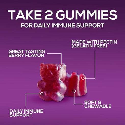 Sambucus Elderberry Gummies for Adults, Teens & Kids - 120 Count, Super Concentrated 35:1 Extract, Daily Immune Support