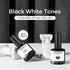 modelones Gel Nail Polish Set, 2 Pcs 15ml Pure Black and White Soak Off LED UV Gel Polish Kit for Women