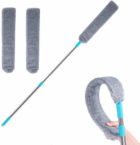 Retractable Gap Dust Cleaner: Microfiber Duster with Extension Pole (36 to 49 inches) for Household Cleaning