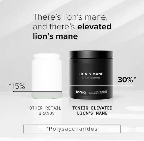Lion’s Mane Ultra High Potency Extract – 10:1 with 30% Polysaccharides, Third-Party Lab Tested, 120 Capsules