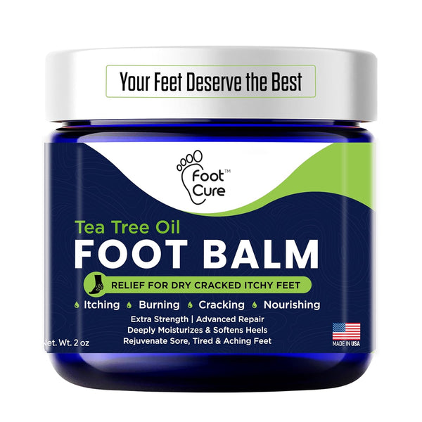Tea Tree Oil Balm – Moisturizer for Dry Cracked Feet, Hydrates & Soothes Irritated Skin, Made in USA