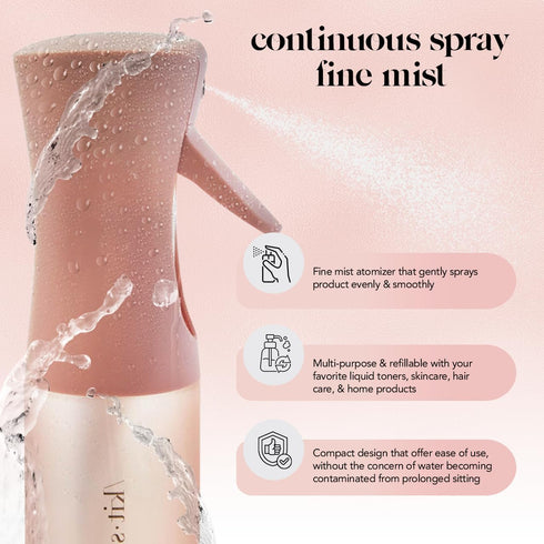 Kitsch 5 oz Spray Bottle for Hair, Continuous Water Mister with Ultra Fine Mist for Hairstyling, Cleaning, Plants