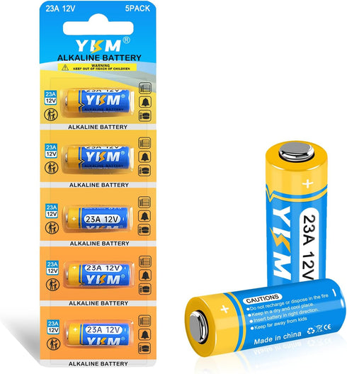 5 Pack 23A 12 Volt Battery, A23 MN21/23 L1028f Alkaline for Ceiling Fan Remote, Garage Door Opener