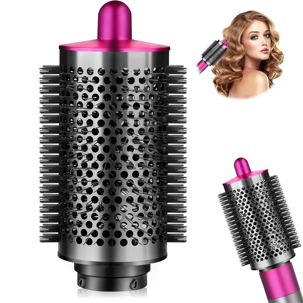 Large Round Volumizing Brush for Dyson Airwrap Attachments, Big Size Hair Styler Blow Dryer Brush (Rose)