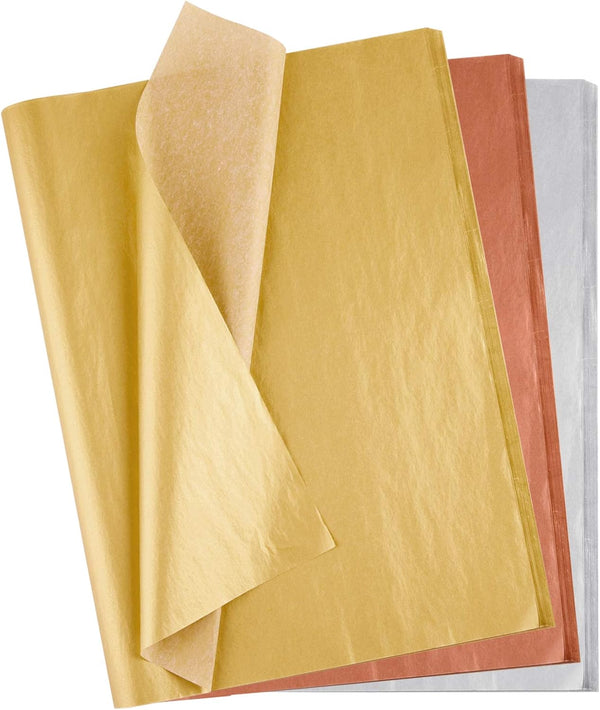MIAHART 50 Sheets Tissue Paper Bulk, 20X14 Inch Metallic Gift Wrap Paper for Wedding, Birthday Party Favor Decor, DIY