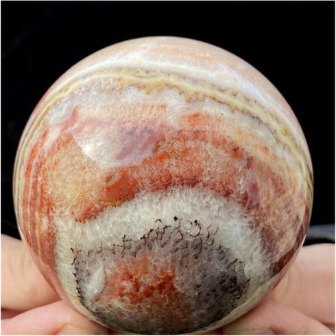 PPOZYLPC 1pcs 210-300g Pork Stone Ball, Quartz Crystal Red Ball