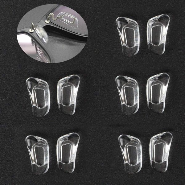 12.4mm D Shape Eyeglass Nose Pads, 5 Pairs Push-in Soft Silicone Nose Pieces for Glasses, Anti-Slip for Eyeglasses