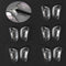 12.4mm D Shape Eyeglass Nose Pads, 5 Pairs Push-in Soft Silicone Nose Pieces for Glasses, Anti-Slip for Eyeglasses