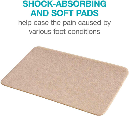 Steins Moleskin Foot Blister Heel Pads, Tan, 2" x 3", 100 Count with Adhesive Backing