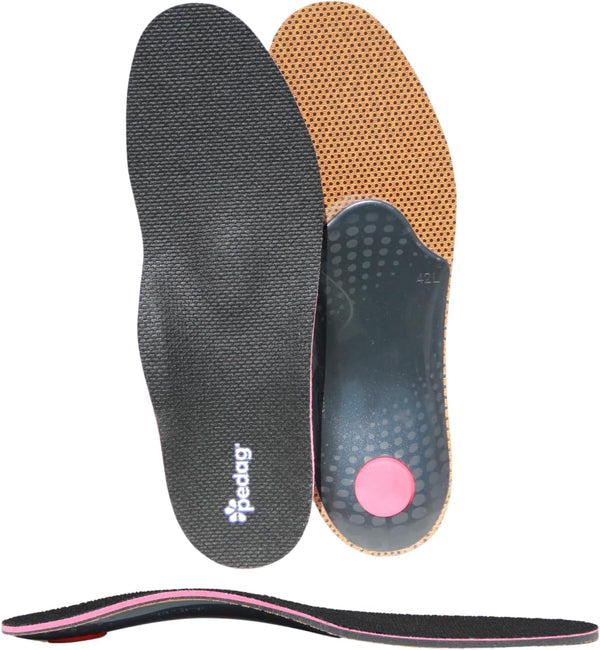 Pedag Plantar Fasciitis Arch Support Insoles, German Made Heat Moldable Shoe Inserts for Women, Medium High Arch
