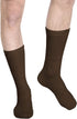 Truform Compression Socks, 15-20 mmHg, Men's Crew Length Mid-Calf Cushion Foot Socks, Brown, Large