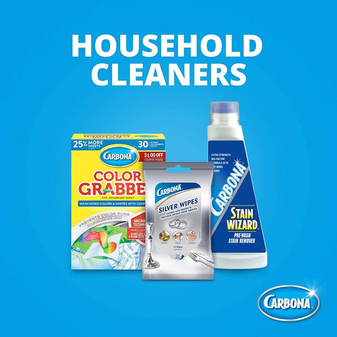 Carbona Silver Wipes - Metal Cleaner & Polish, 12 Wipes, 2 Pack