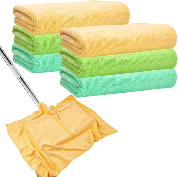 6 Pcs Extra Large Microfiber Cleaning Cloth, 20" x 30", Washable Reusable Large Floor Cloth Rags