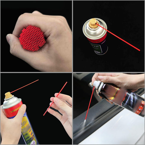 LUORNG 100 4.72 Inches Pieces Spray Can Straws Plastic Replacement Spray Can Extension Tubes for Narrow Space Paint