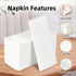 KAMMAK White Cloth Like Dinner Napkins, Disposable Thick Paper Napkins with Pre-Folded Silverware Pocket, 100 Pack
