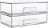 Vtopmart 12''W Clear Stackable Storage Drawers, 2 Pack Acrylic Organizers for Makeup and Beauty Supplies
