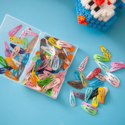 Premium Snap Mini Hair Clips - 120PCS Kids Barrettes Non Slip Hair Bow Clips (1.2 Inch, 30 Colors)