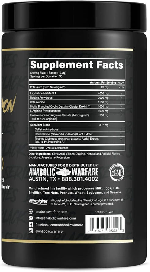 Anabolic Warfare Nuclear Armageddon Pre Workout Powder - Pre-Workout for Men & Women (Ballistic Berry)