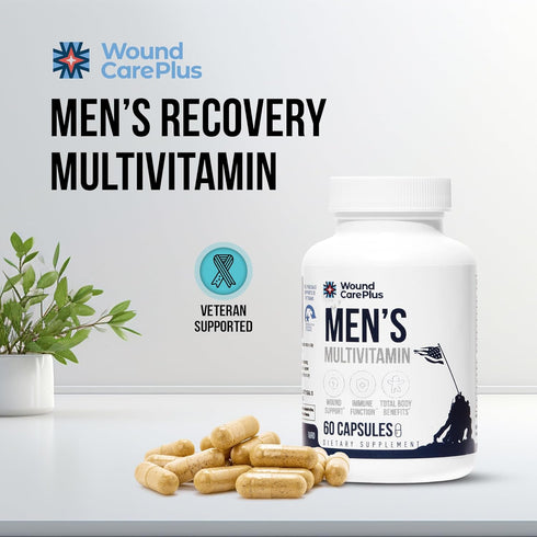 Immune 60 Wound Care Plus Men's Multivitamin Comprehensive Vitamin & Mineral Blend with Vitamins A, B, C, D, E, Zinc