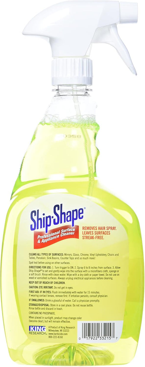 Ship-Shape 32 Oz Barbicide Professional Surface & Appliance Cleaner Removes Hairspray Residue from Flat Irons, Mirrors