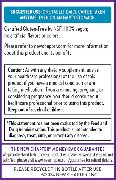 New Chapter Fermented Vitamin B12 1,000 mcg, USDA Organic, ONE Daily for Cellular Energy - 60 Count