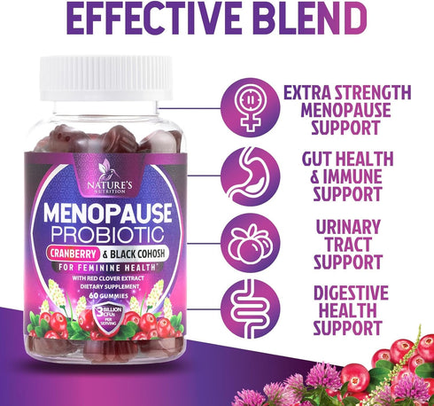 Gummies Gummy 60 Gummies Menopause Supplement - Complete Women's Probiotics Supplements - Advanced Menopause Relief