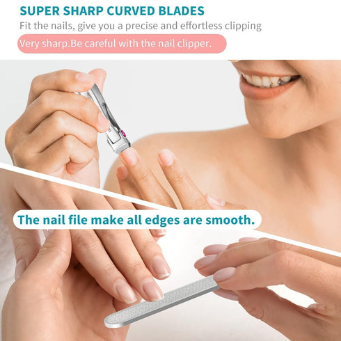 SZQHT Extra Wide Jaw Opening Nail Clippers - Thick Nails Cutter for Ingrown Toenail & Fingernails Manicure Set