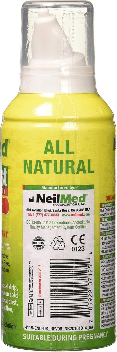 NeilMed NasaMist Hypertonic Extra Strength Saline Spray, Green, 4.5 fl oz