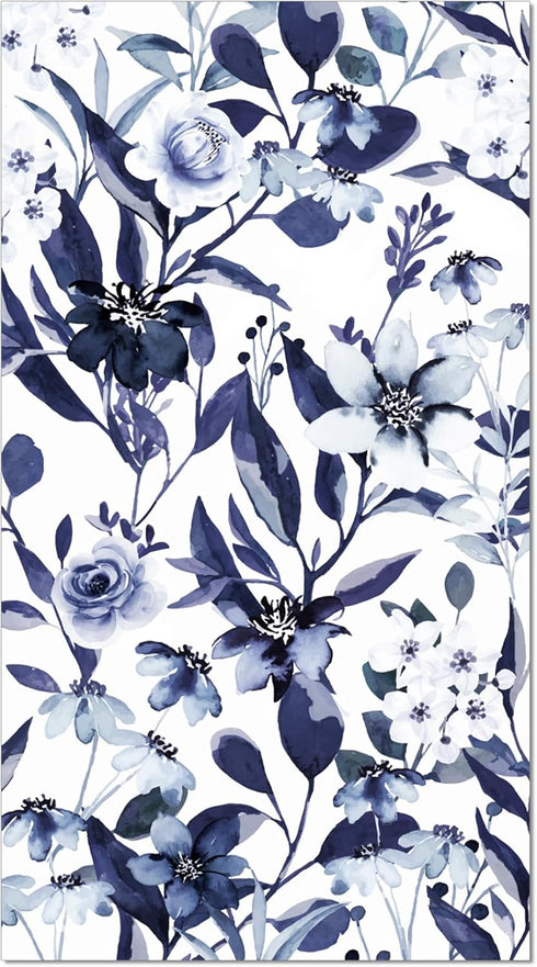 100 Blue Floral Paper Napkins - Disposable Spring Flower Guest Napkins for Party, Kitchen, Wedding, Baby Shower