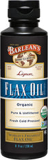 Barlean's Organic Lignan Flaxseed Oil Liquid Supplement from Cold Pressed Flax Seeds, 8 oz