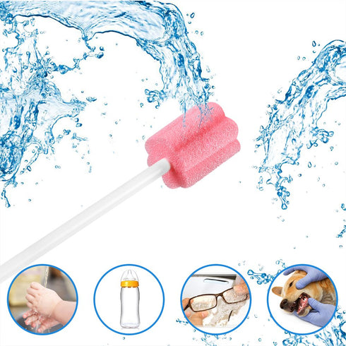 Disposable Untreated Oral Care Swabs, 250 Count (PINK+Plum)