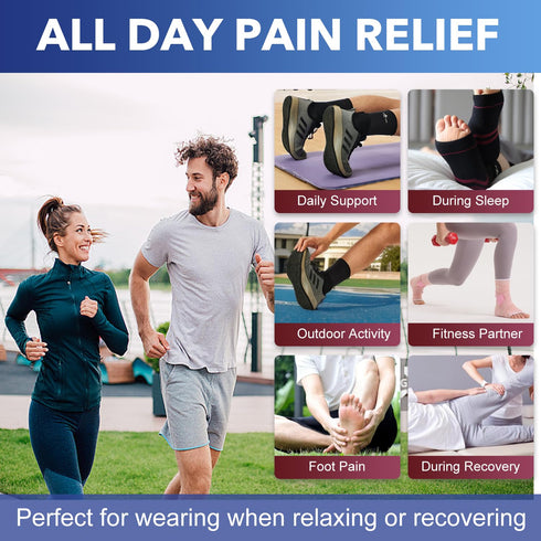 ABIRAM Ankle Brace - Compression Sleeve with Wrap for Sprained Foot & Plantar Fasciitis Relief