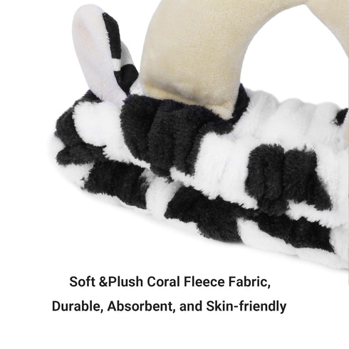 Facial Spa Headband, Cosmetic Makeup Headband for Washing Face (Cow)
